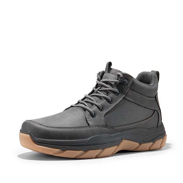 Men's Lightweight Vegan Leather Hiking Boots - GREY -  0